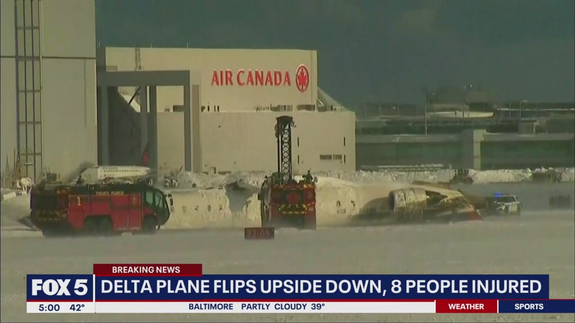 Delta plane flips upside down, crashes at Toronto airport